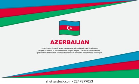 Plantilla de diseño de fondo de resumen de bandera de Azerbaiyán. Ilustración del vector de caricaturas del Día de la Independencia de Azerbaiyán. Diseño de Azerbaiyán