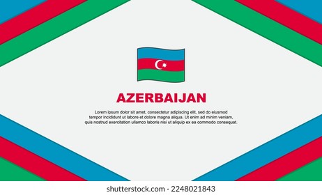 Plantilla de diseño de fondo de resumen de bandera de Azerbaiyán. Ilustración del vector de caricaturas del Día de la Independencia de Azerbaiyán. Plantilla de Azerbaiyán