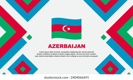 Plantilla de diseño de fondo de resumen de bandera de Azerbaiyán. Ilustración de vectores de papel tapiz del Día de la Independencia de Azerbaiyán. Plantilla de Azerbaiyán