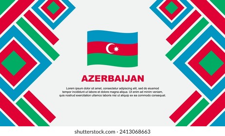 Azerbaijan Flag Abstract Background Design Template. Azerbaijan Independence Day Banner Wallpaper Vector Illustration. Azerbaijan