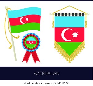 Azerbaijan Flag awesome vector isolated ribbon sticker