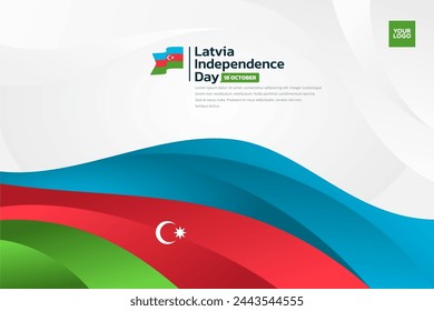 Fondo de la bandera de Azerbaiyán, día de la independencia de Azerbaiyán, 18 de octubre.