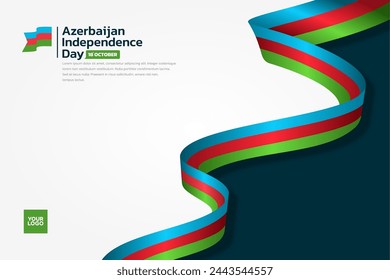 Azerbaijan flag background, azerbaijan independence day 18th october.