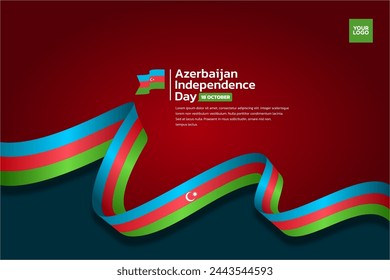 Azerbaijan flag background, azerbaijan independence day 18th october.