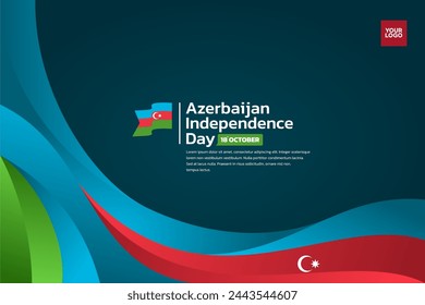 Azerbaijan flag background, azerbaijan independence day 18th october.