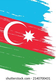 Azerbaijan flag with brush paint textured isolated  on png or transparent background,Symbol of Azerbaijan,template for banner,promote, design, and business matching country poster, vector 