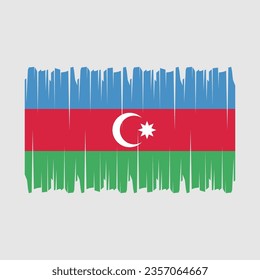 Azerbaijan flag with brush stroke vector Illustration