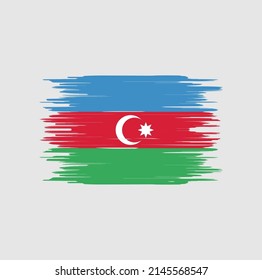 Azerbaijan Flag Brush Strokes. National Flag