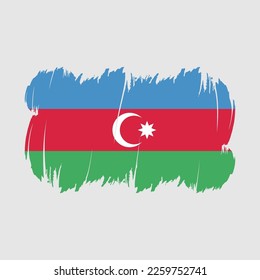 Azerbaijan Flag Brush Strokes Vector