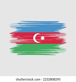 Ilustración del vector del pincel de bandera de Azerbaiyán