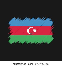 Azerbaijan Flag Brush Vector. National Flag