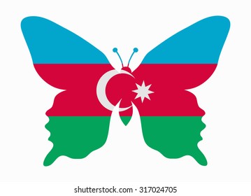 azerbaijan flag butterfly