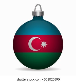 azerbaijan flag christmas ball vector