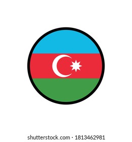 Azerbaijan flag in circle on white background