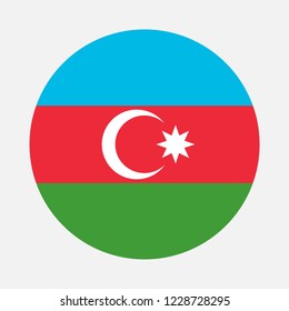 Azerbaijan flag circle, Vector image and icon