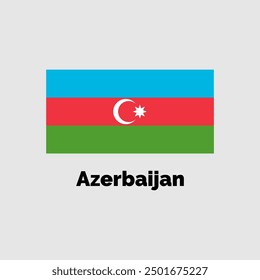 Azerbaijan flag design vector illustration on a gray background for graphic and web design.