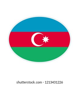 Azerbaijan flag. Azerbaijan ellipse flag.