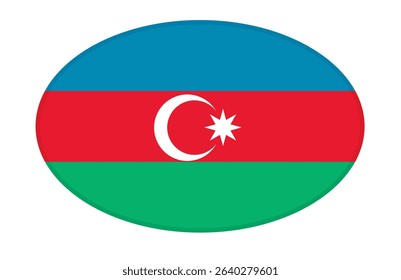 Azerbaijan flag ellipse shaped. vector	