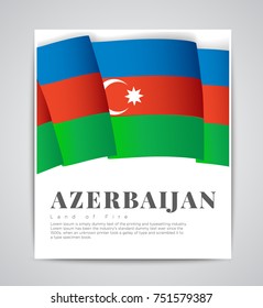 Azerbaijan flag emblem vector illustration banner background.Independence day, Republic day, Military day label, sticker, booklet, flayer, brochure creative Baku 