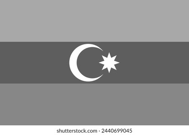 Azerbaijan flag - greyscale monochrome vector illustration. Flag in black and white