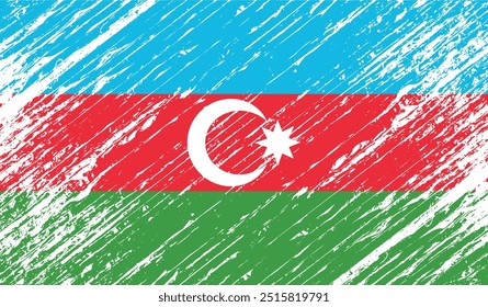 Ilustración de diseño de Vector de textura de fondo grunge de bandera de Azerbaiyán