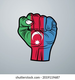 Bandera de Azerbaiyán con diseño manual aislada en fondo blanco. Ilustración del vector
