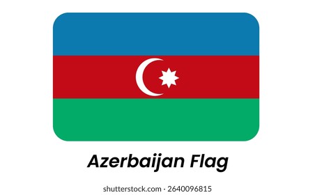 Azerbaijan Flag: Horizontal Tricolor with Crescent and Star