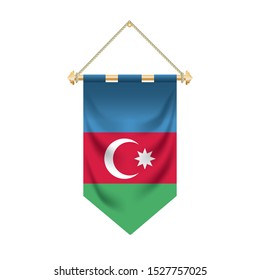 The Azerbaijan flag isolated on the white background.
