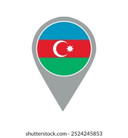 pino de localização da bandeira do azerbaijão, aplicativo da bandeira, Pino de localização, design gráfico, ponteiro do mapa, ilustração vetorial.