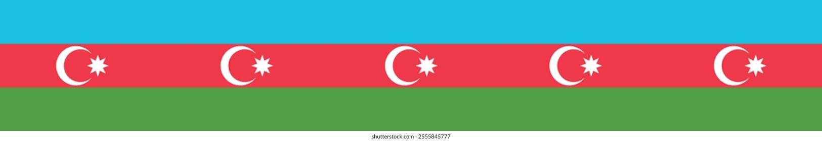 Azerbaijan flag long banner digital vector illustration