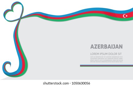 azerbaijan flag and love ribbon