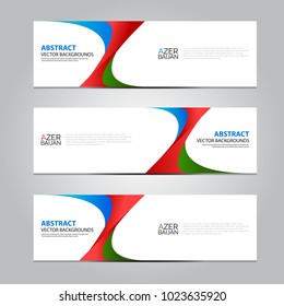 Azerbaijan flag minimalist 3d web banner print template social media design Baku vector illustration independence