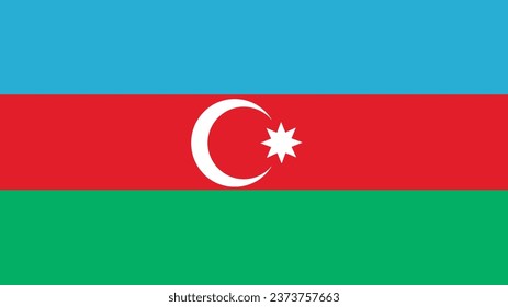 Bandera de Azerbaiyán. Bandera nacional de Azerbaiyán. Bandera de Azerbaiyán. Gráficos del vector de la bandera de Azerbaiyán