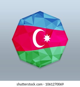 Azerbaijan Flag with Octagone design vector 
