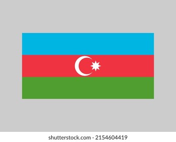 Azerbaijan flag, official colors and proportion. Vector illustration.
