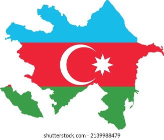 Azerbaijan  flag on map isolated  on png or transparent  background,Symbol of Azerbaijan,template for banner,advertising, commercial, and business matching country,vector illustration