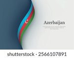 Azerbaijan flag on Waving ribbon. Template for independence day