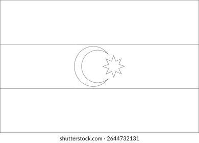 Azerbaijan flag outline with black and white color.