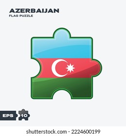Azerbaijan flag puzzle pieces. vector illustration isolated on a white background
