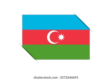 Azerbaijan flag - rectangle colorful flag representing a country cultural identity and heritage. The essence of national pride and unity. Attached by the corners in a paper album