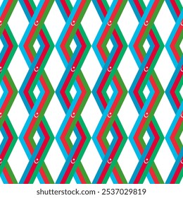 azerbaijan flag rhombus pattern background. vector illustration