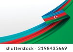 Azerbaijan flag ribbon 3d wavy for social media print template