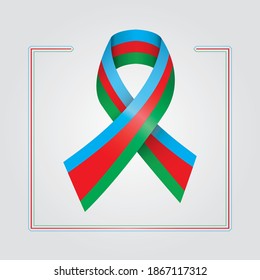 Azerbaijan Flag ribbon. Memory day Azerbaijan. ribbon isolated illustrator. eps file
