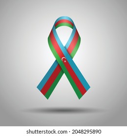 Azerbaijan Flag ribbon. Memory day Azerbaijan. Creative Ribbon with Azerbaijan Flag For Memorial and Independence Day. 