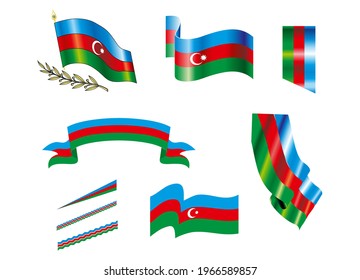 estilo vectorial de la colección de conjuntos de banderas de azerbaiyán