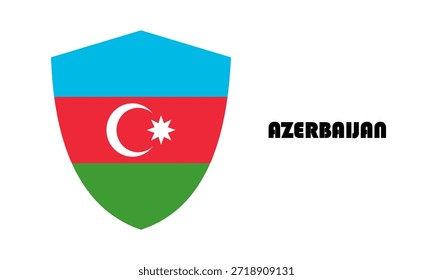 Azerbaijan flag in shield shape (badge)