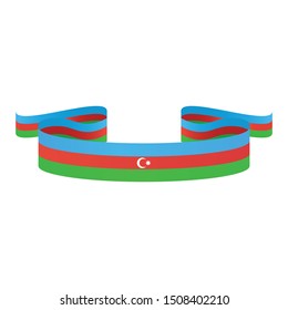 Azerbaijan  flag. Simple ribbon  vector Azerbaijan  flag