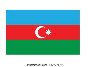 Azerbaijan flag. Simple vector. National flag of Azerbaijan 