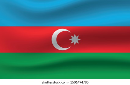 Azerbaijan flag. Simple vector. National flag of Azerbaijan 