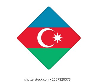 Azerbaijan  flag square shaped. vector